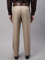 Thumbnail for Jainish Men's Beige Tapered Fit Formal Trousers - Distacart