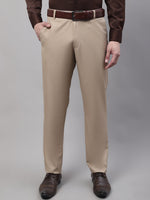 Thumbnail for Jainish Men's Beige Tapered Fit Formal Trousers - Distacart