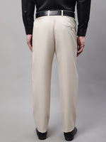 Thumbnail for Jainish Men's Cream Tapered Fit Formal Trousers - Distacart