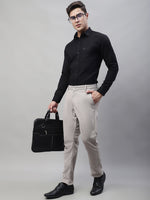 Thumbnail for Jainish Men's Light Grey Tapered Fit Formal Trousers - Distacart