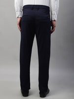 Thumbnail for Jainish Men's Navy Blue Tapered Fit Formal Trousers - Distacart