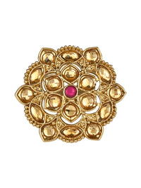 Thumbnail for 18k Gold Plated Traditional Work Moti Finger Ring Glided For Women/Girls - Wahe Jewels