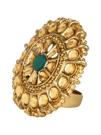 Thumbnail for 18k Gold Plated Traditional Work Moti Finger Ring Glided For Women/Girls - Wahe Jewels