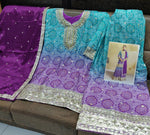 Thumbnail for Aarshi Fashions Light Blue & Purple Bandhani Embroidered Palazzo Salwar Kameez