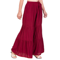 Thumbnail for Asmaani Maroon Color Solid Plain Gharara