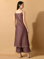 Thumbnail for Myshka Women's Mauve Solid Party Kurta Sets - Distacart