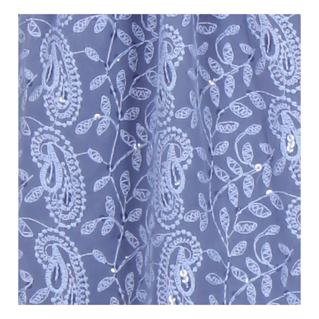 Akarshan viscose Lukhnowi Chikankari Anarkali kurta with Leggings - Grey - Distacart