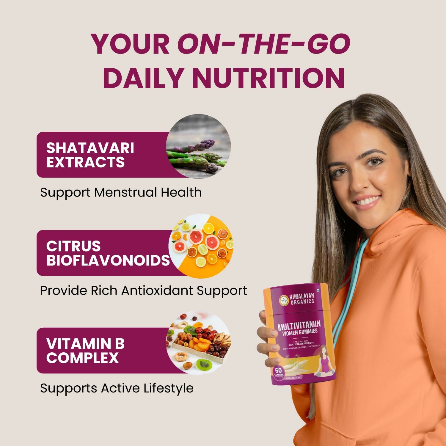 Himalayan Organics Multivitamin Women Gummies - Distacart