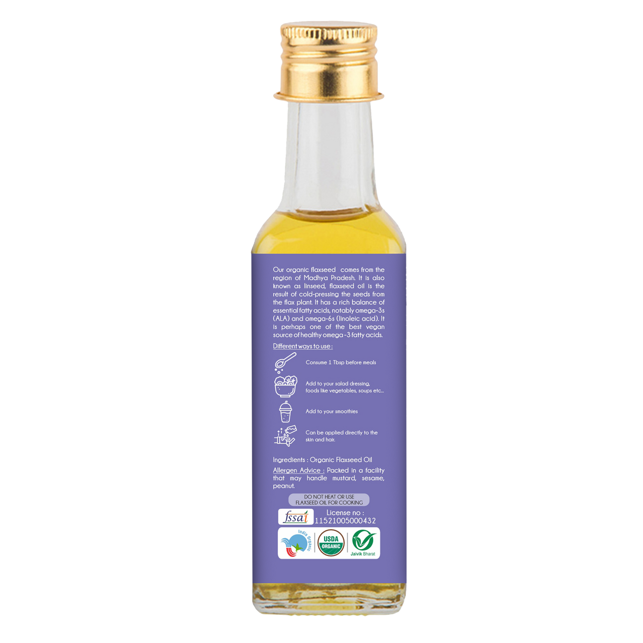 Praakritik Organic Flaxseed Oil - Distacart
