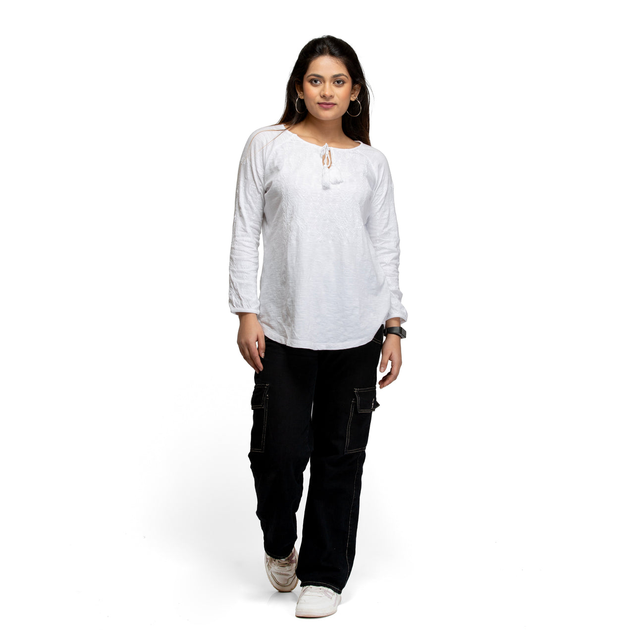 NOZ2TOZ Embroidered top for women - White