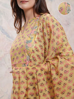 Thumbnail for Vishudh Floral Printed Pure Cotton Kurta With Trousers & Dupatta - Distacart