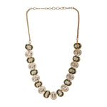 Thumbnail for Double Mufli (peanut) Meenakari and Diamond Neckpiece (Gold) - Ruby Raang - Distacart
