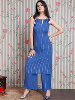 Thumbnail for Ode by House of Pataudi Straight Kurta with Palazzos - Distacart