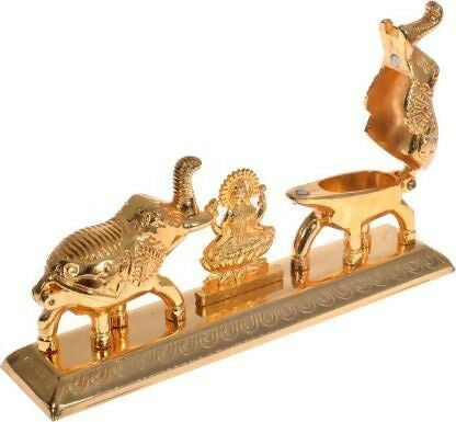 Fashion Bizz Handcrafted Goddess Lakshmi Roli Chawal Box with Elephants - Distacart