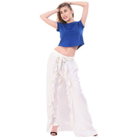 Thumbnail for Asmaani White Color Plain Ruffle Palazzo