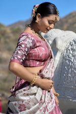 Thumbnail for Vedant Vastram Fully Printed Pure Manipuri Silk Lehenga Choli With Blouse & Dupatta - Pink - Distacart