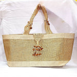 Thumbnail for Jute Ladies Fashion Bag with Wooden Beads - Distacart