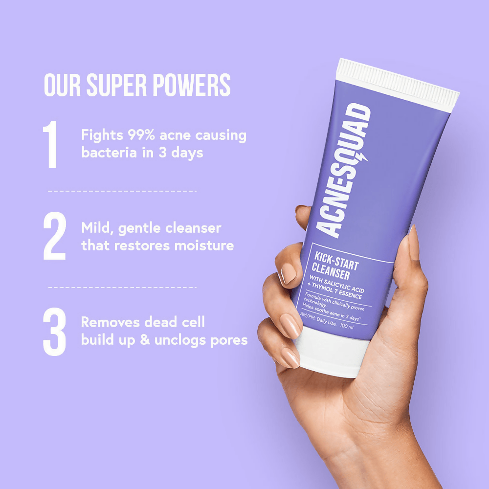 Acne Squad Kick Start Cleanser With Salicylic Acid & Thymol T Essence - Distacart