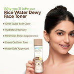 Thumbnail for Mamaearth Rice Water Dewy Face Toner with 96% Pure Rice Water Extract & 4% Niacinamide for Glass Skin - Distacart