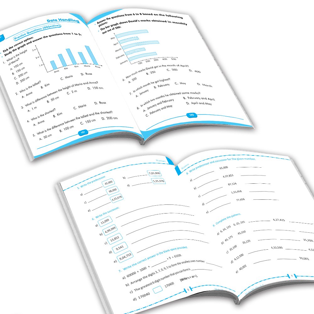 Grade 4 Comprehensive Learning with Mathematics Workbooks Set of 4 Ages 9-10 Years: Gear Up Math, Mental Math, Olympiad, and Challenging Word Problems - Distacart