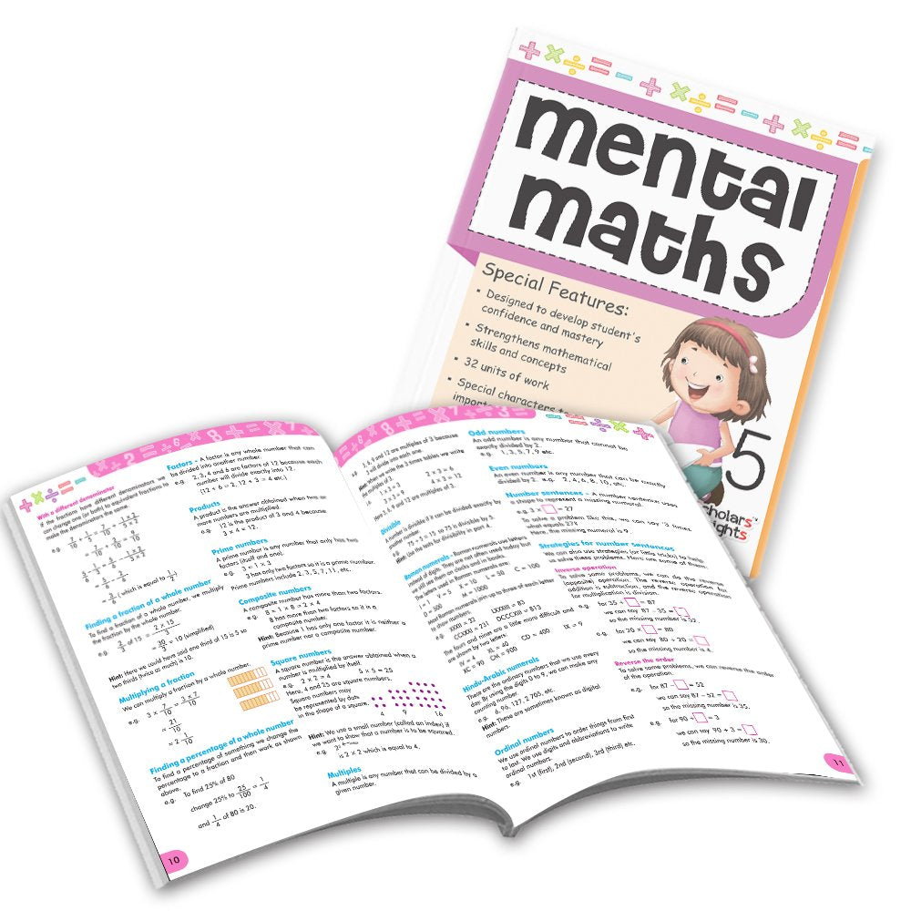 Grade 5 Comprehensive Learning with Mathematics Workbooks Set of 4 Ages 10-11 Years: Gear Up Math, Mental Math, Olympiad,Challenging Word Problems - Distacart