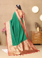 Thumbnail for Lorenvalley Fashion Green Soft Silk weaving Design Rich Zari Weaving Saree - Distacart