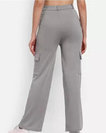 Thumbnail for PAVONINE Grey Color Cotrise Fabric With 4 pockets Cargo/Trousers For Girls & Women - Distacart