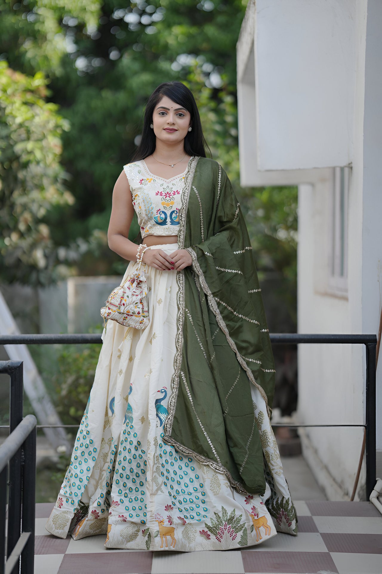 Lehenga Mart Designer Bollywood Style Wedding Lehenga Choli - Mahendi
