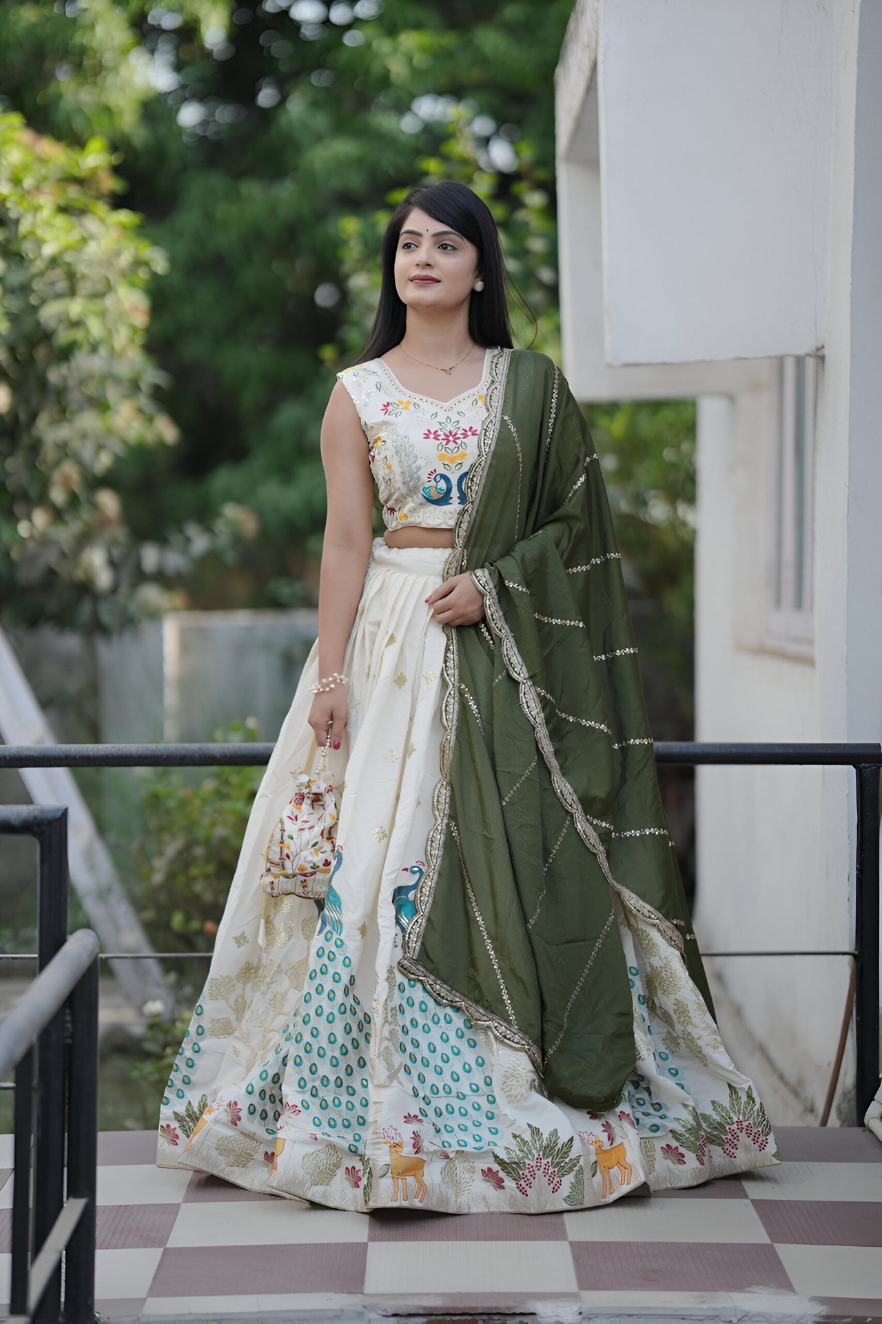 Lehenga Mart Designer Bollywood Style Wedding Lehenga Choli - Mahendi