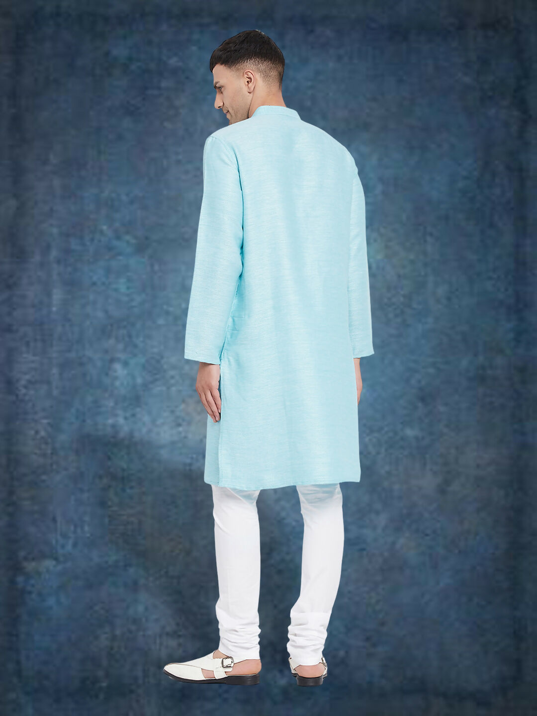 Even Apparels Men's Pure Cotton Turquoise Kurta - Distacart
