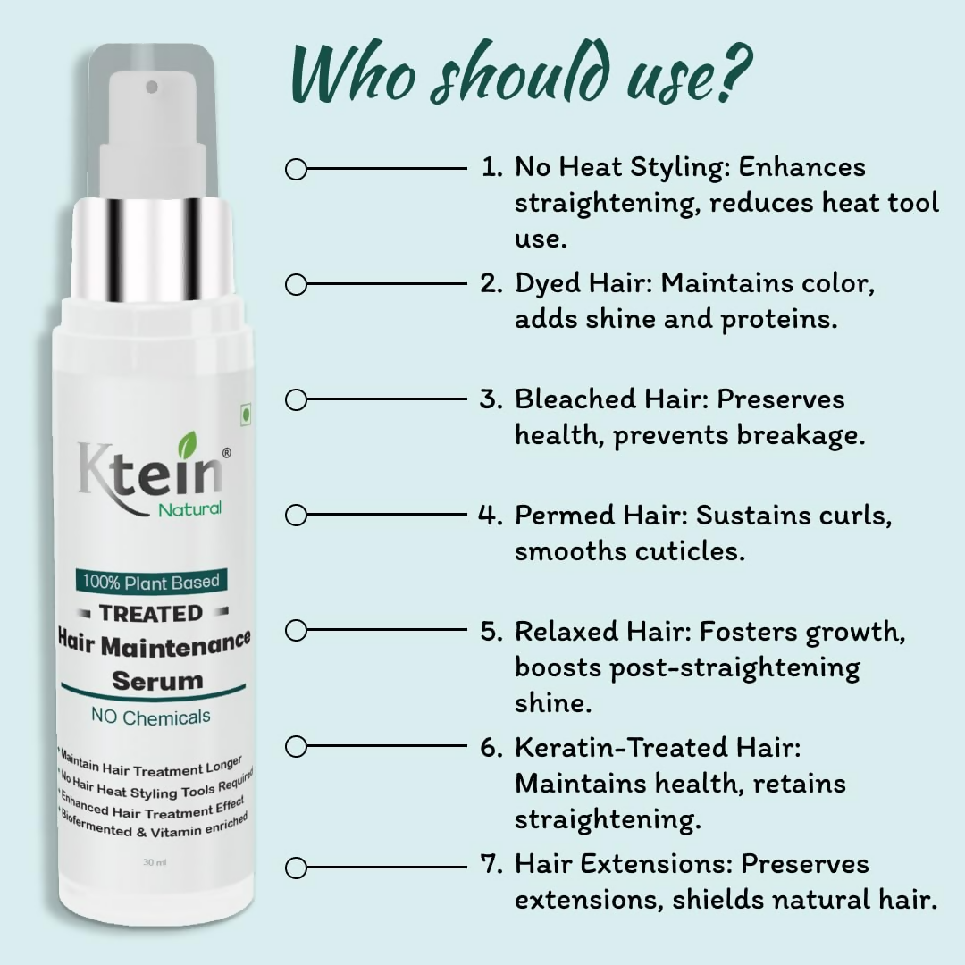 Ktein 100% Plant Based Treated Hair Maintenance Serum - Distacart