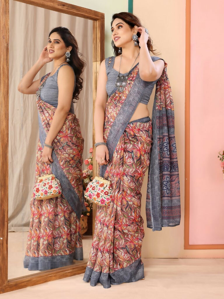 Partywear Designer Grey Kota Doriya Fancy Saree - Dyuti