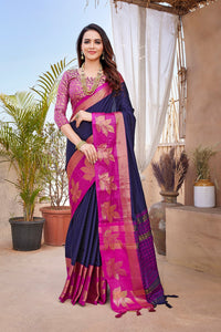 Thumbnail for NOZ2TOZ Women Party Wear Aura Silk Saree with Unstitched Blouse - Blue