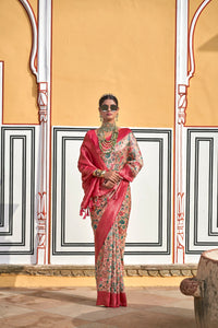 Thumbnail for NOZ2TOZ Women's Party Wear Weaving Work Kanjivaram Silk Saree with Un Stitched Blouse - Red - Distacart