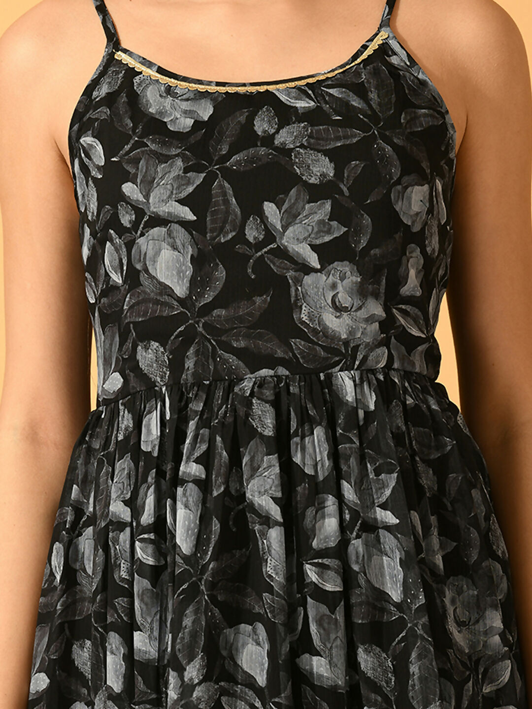 Myshka Women's Black Fit and Flare Party Dress - Distacart