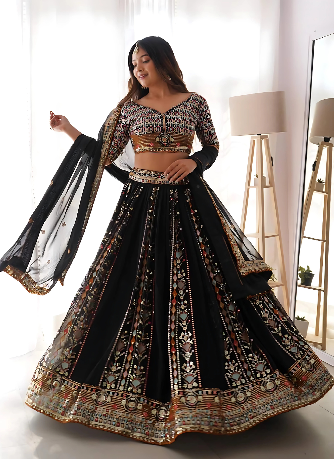 Lehenga Mart Designer Wedding Lehenga Choli For Women - Black