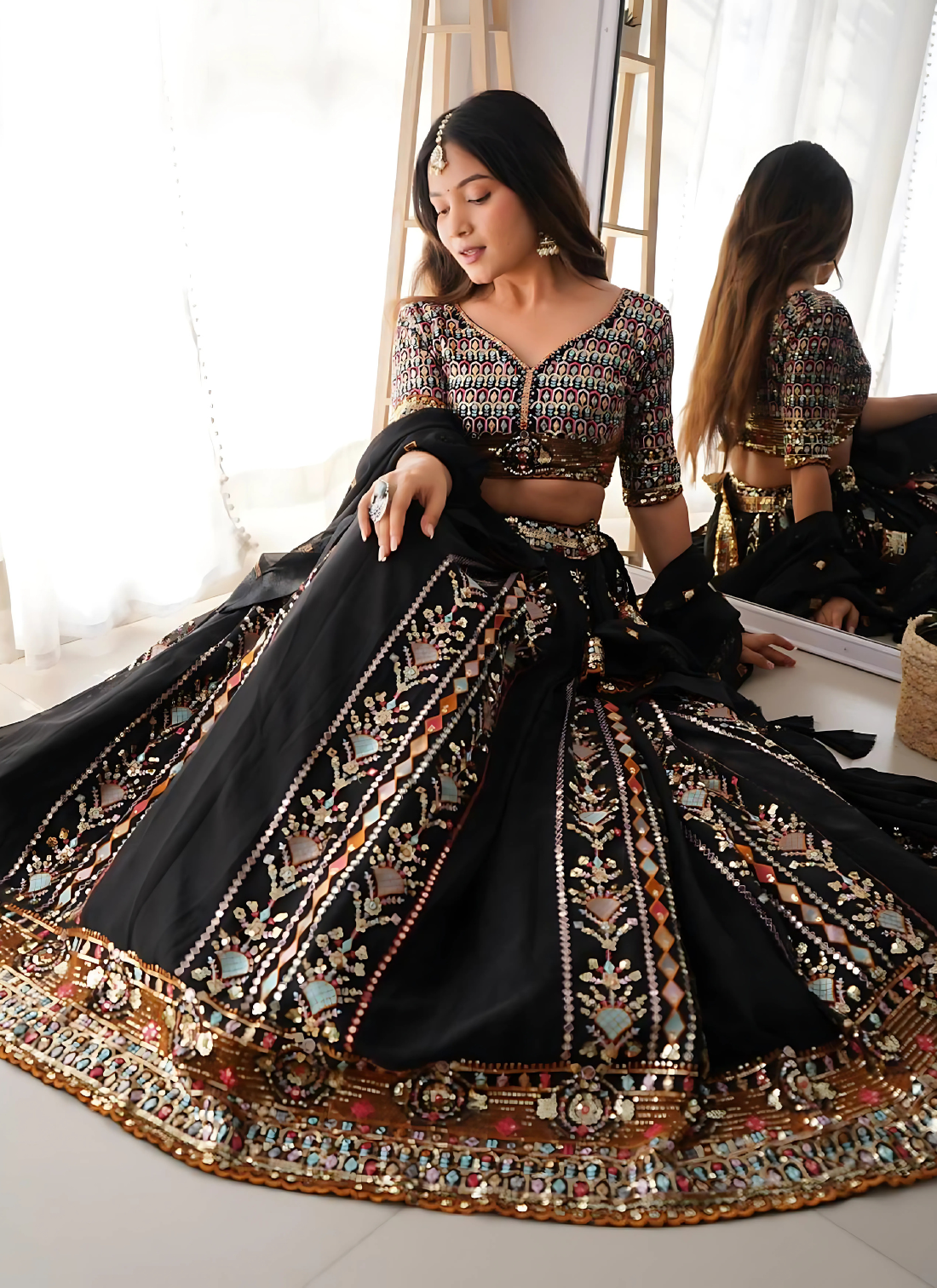 Lehenga Mart Designer Wedding Lehenga Choli For Women - Black