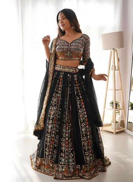 Lehenga Mart Designer Wedding Lehenga Choli For Women - Black