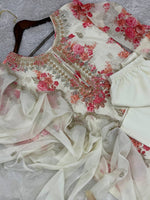 Thumbnail for Prazu Fashion White Organza Embroidery Coding Sequin Salwar Suit