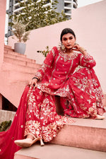 Thumbnail for Prazu Fashion Rama Chinon Silk Embroidered Sharara Style Suit