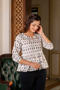Thumbnail for Women White Peplum Tunic - Rasiya - Distacart