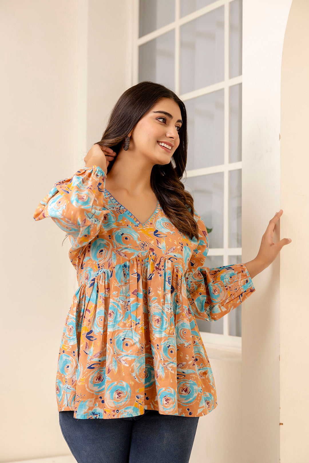 Women Multi Printed Peplum Tunic - Rasiya