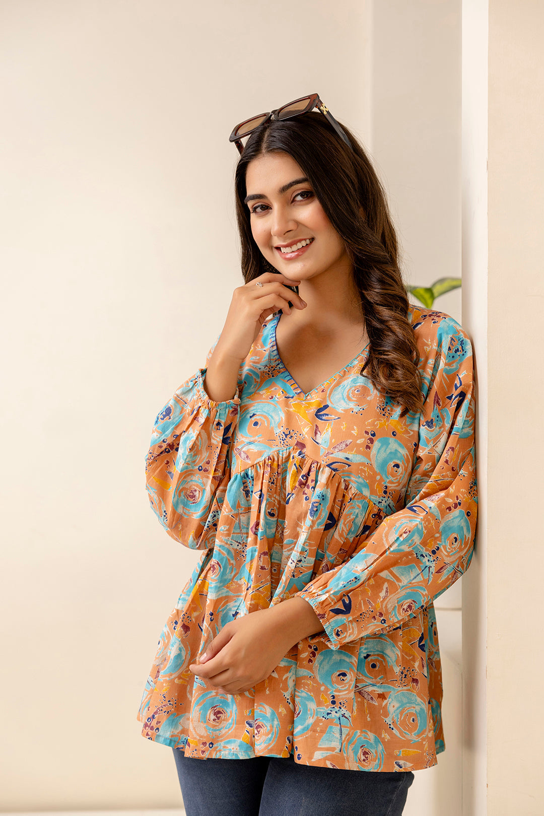 Women Multi Printed Peplum Tunic - Rasiya