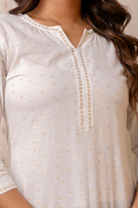 Thumbnail for Women White Printed Straight Tunic - Rasiya