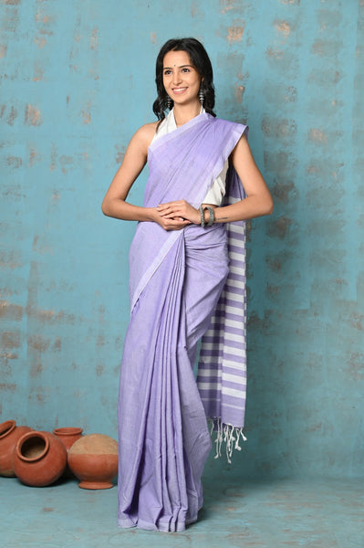 Very Much Indian Tyohaar - Exclusive! Mul Cotton Saree - Lavender - Distacart