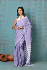 Thumbnail for Very Much Indian Tyohaar - Exclusive! Mul Cotton Saree - Lavender - Distacart