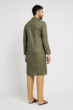 Thumbnail for Ethnic India Green Men's Kurta Abstract Polyester - Distacart