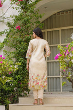 Thumbnail for The52 Women's Beautiful Viscose Assam Silk Embroidered Straight Kurta with Pant And Dupatta Set
