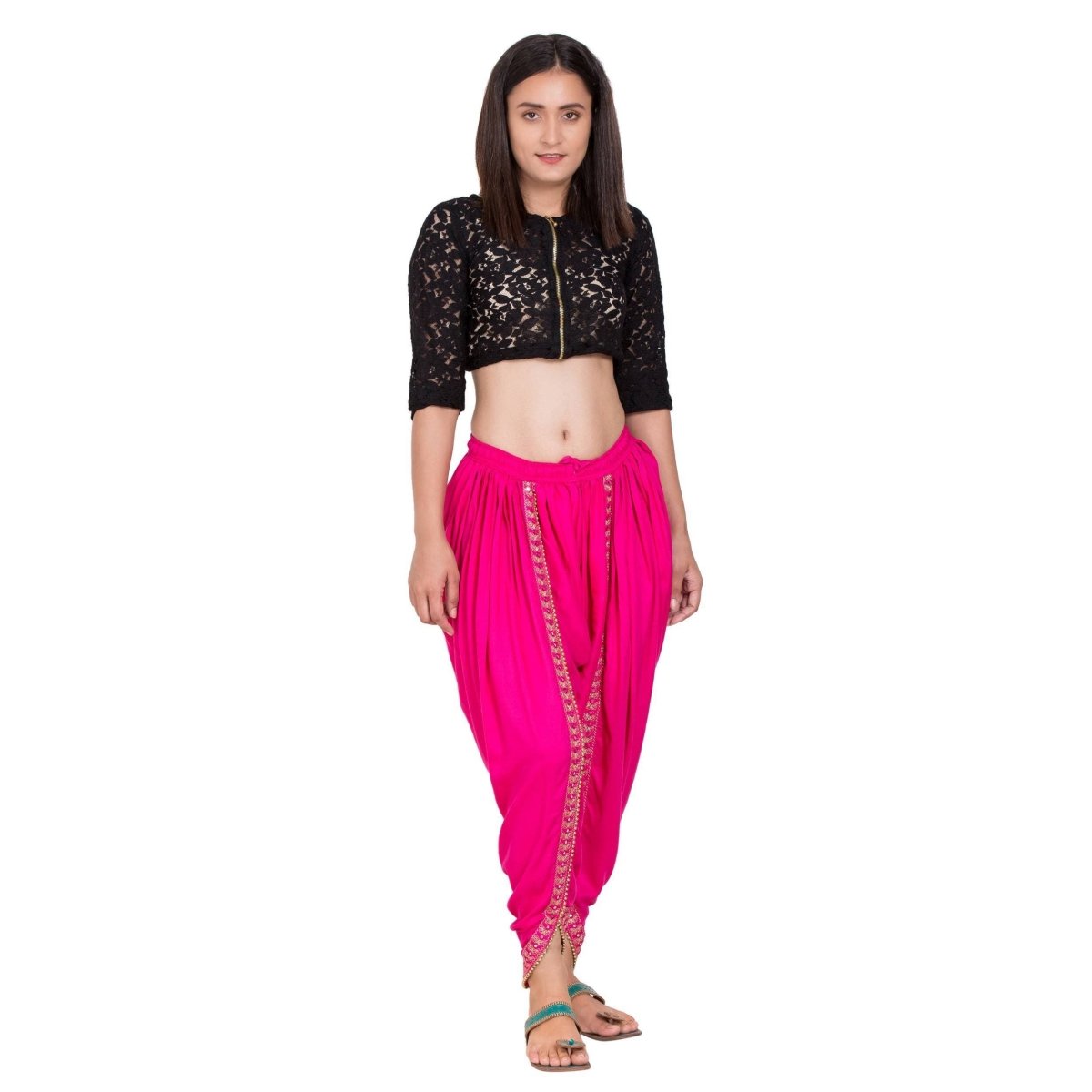 Asmaani Dark Pink color Dhoti Patiala with Embellished Border