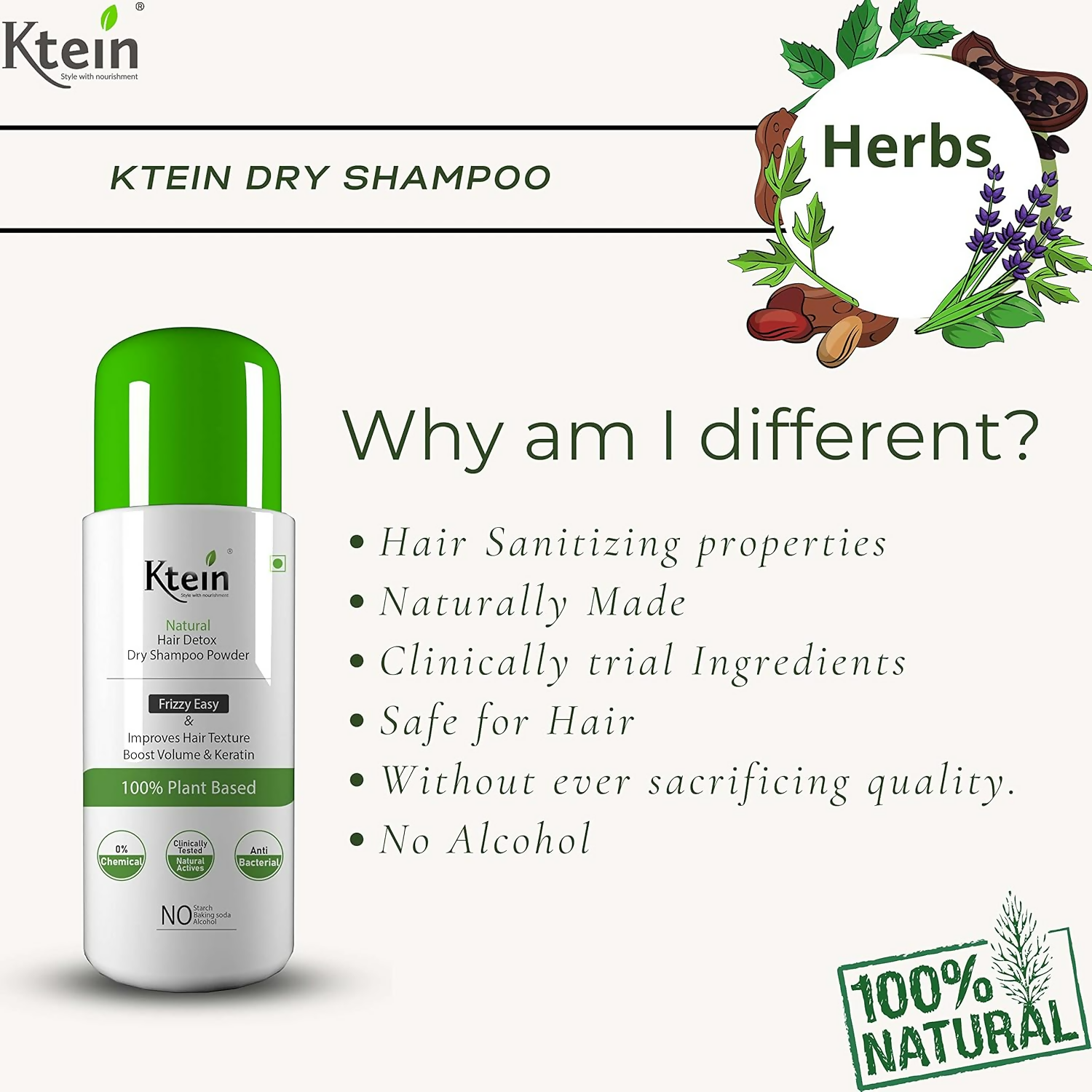 Ktein Natural Detox Dry Shampoo - Distacart